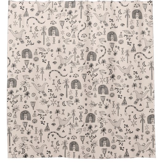 Egyptisch Magic Mystical Pattern Douchegordijn (Voorkant)