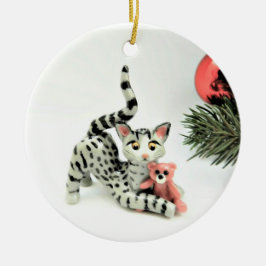Egyptisch Mau Cat Gray Ceramic Ornament