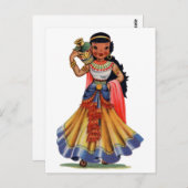 Egyptisch meisje in traditionele kleding Briefkaart (Voorkant / Achterkant)