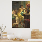 Egyptisch meisje op een kleedtafel van Hans Zatzka Poster (Keuken)