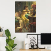 Egyptisch meisje op een kleedtafel van Hans Zatzka Poster (Thuiskantoor)