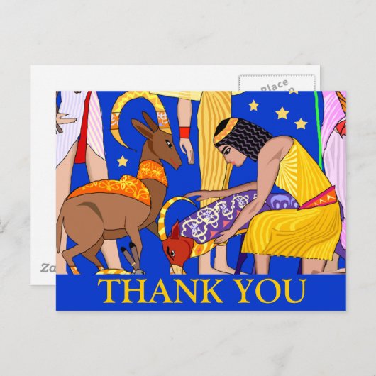 Egyptisch motief Dank u kaart (Voorkant / Achterkant)