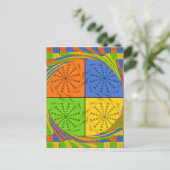 Egyptisch naadloos patroon van naadloze textielpro briefkaart (Staand voorkant)