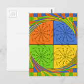 Egyptisch naadloos patroon van naadloze textielpro briefkaart (Voorkant / Achterkant)