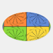 Egyptisch naadloos patroon van naadloze textielpro ovale sticker (Voorkant)