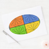 Egyptisch naadloos patroon van naadloze textielpro ovale sticker (Envelop)