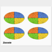 Egyptisch naadloos patroon van naadloze textielpro ovale sticker (Vel)