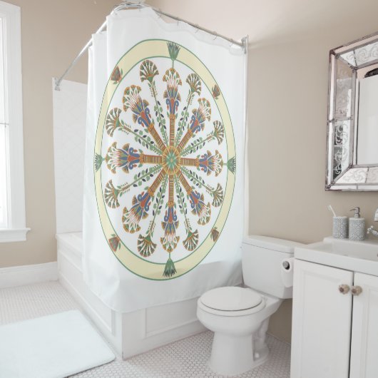 Egyptisch Nieuw veau Lotus Mandala Shower Curtain Douchegordijn (In situ)