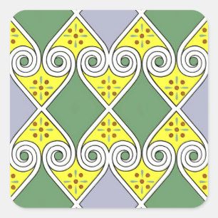 Egyptisch Ontwerp #9 in Emporio Moffa Vierkante Sticker