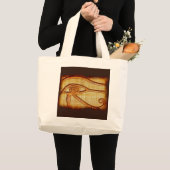 Egyptisch oog van het ouderlijk papyrus-effect kun grote tote bag (Voorkant (product))