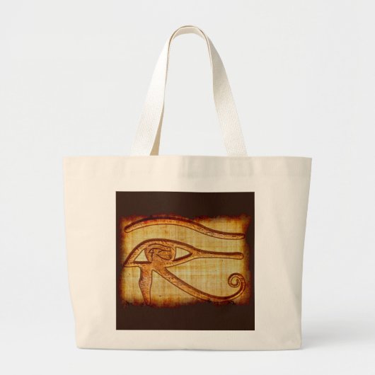Egyptisch oog van het ouderlijk papyrus-effect kun grote tote bag (Voorkant)