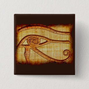 Egyptisch oog van het ouderlijk papyrus-effect kun vierkante button 5,1 cm