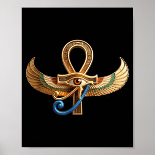 Egyptisch oog van horus ankh egypte archeoloog poster