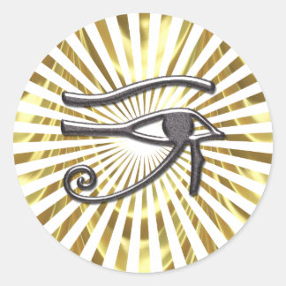 Egyptisch oog van Horus Gold en Black Ronde Sticker