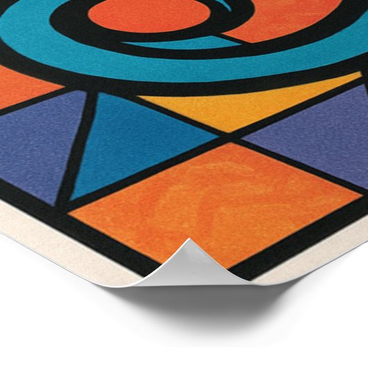 Egyptisch Oog van Horus - Modern Abstract Poster (Hoek)