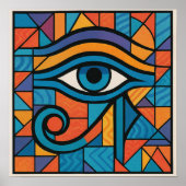 Egyptisch Oog van Horus - Modern Abstract Poster (Voorkant)