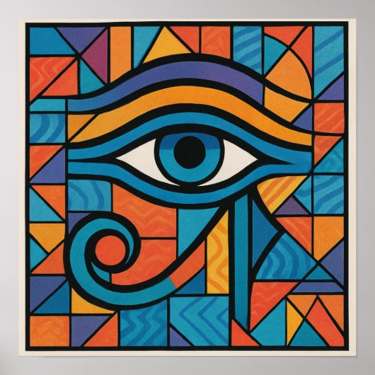 Egyptisch Oog van Horus - Modern Abstract Poster (Voorkant)