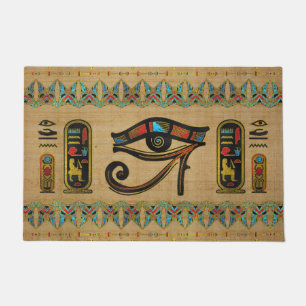 Egyptisch oog van Horus Ornament op papyrus Deurmat
