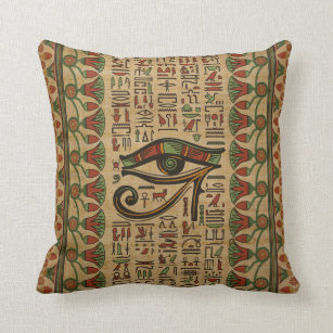 Egyptisch oog van Horus Ornament op papyrus Kussen