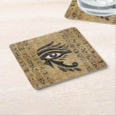 Egyptisch oog van Horus - Wadjet Kartonnen Onderzetters (Schuin)