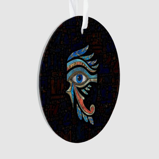 Egyptisch oog van paarden - Gemstenen en goud Ornament (voorkant)