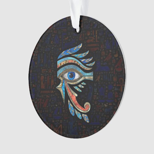 Egyptisch oog van paarden - Gemstenen en goud Ornament (voorkant)