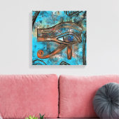 Egyptisch oog van paarden - Wadjet - Gemengde medi Canvas Afdruk (Insitu (Woonkamer))