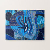 Egyptisch oog van paarden - Wadjet - gemengde text Legpuzzel (Horizontaal)