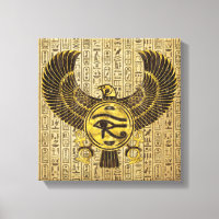 Egyptisch oog van paarden - Wadjet Gold en hout