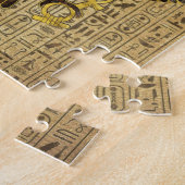 Egyptisch oog van paarden - Wadjet Gold en hout Legpuzzel (Zijkant)