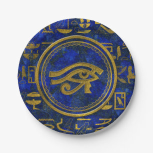 Egyptisch oog van paarden - Wadjet Lapis Lazuli Papieren Bordje