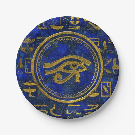 Egyptisch oog van paarden - Wadjet Lapis Lazuli Papieren Bordje (Voorkant)