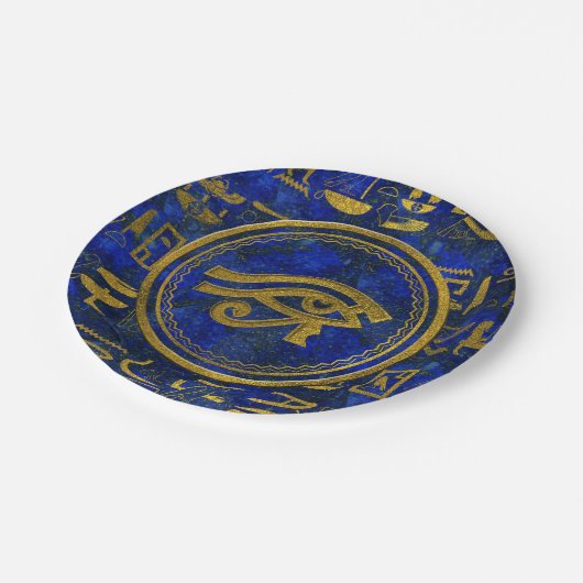 Egyptisch oog van paarden - Wadjet Lapis Lazuli Papieren Bordje (Gekanteld)