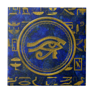 Egyptisch oog van paarden - Wadjet Lapis Lazuli Tegeltje