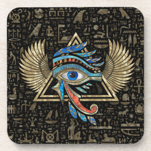 Egyptisch oog van paarden - Wadjet Ornament Bier Onderzetter