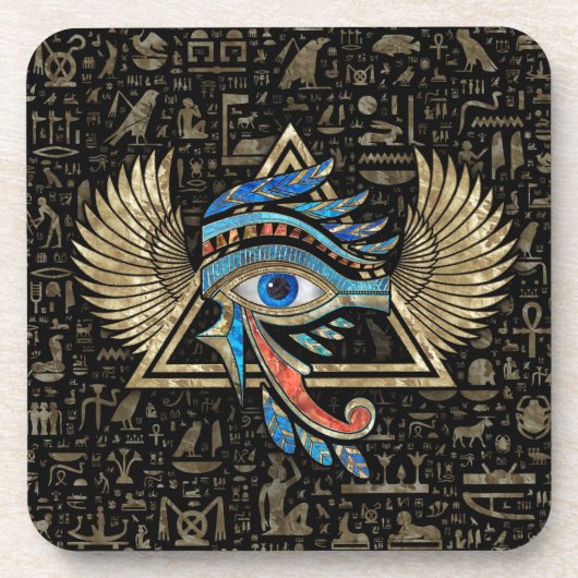 Egyptisch oog van paarden - Wadjet Ornament Bier Onderzetter (Voorkant)