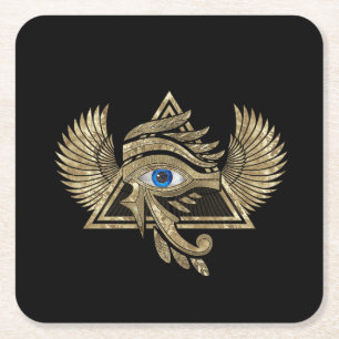 Egyptisch oog van paarden - Wadjet Ornament Kartonnen Onderzetters