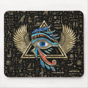 Egyptisch oog van paarden - Wadjet Ornament Muismat