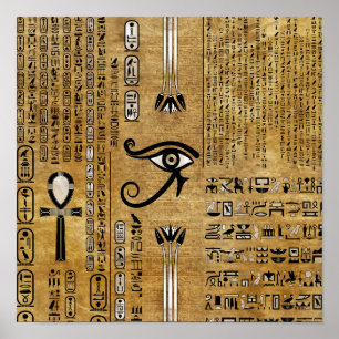 Egyptisch oog van paarden - Wadjet Ornament Poster