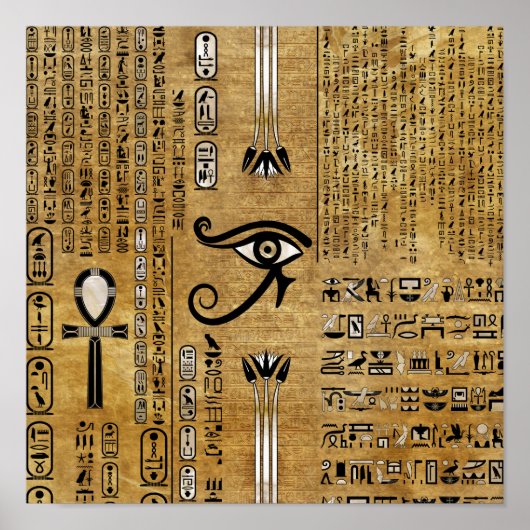 Egyptisch oog van paarden - Wadjet Ornament Poster (Voorkant)