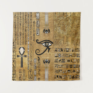 Egyptisch oog van paarden - Wadjet Ornament Wandkleed