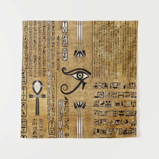 Egyptisch oog van paarden - Wadjet Ornament Wandkleed (Voorkant)