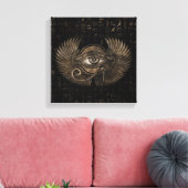 Egyptisch oog - Wadjet Gold Canvas Afdruk (Insitu (Woonkamer))
