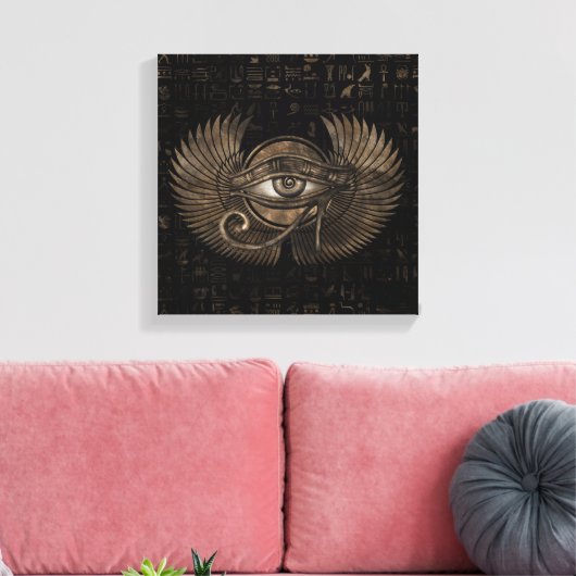 Egyptisch oog - Wadjet  Gold Canvas Afdruk (Insitu (Woonkamer))