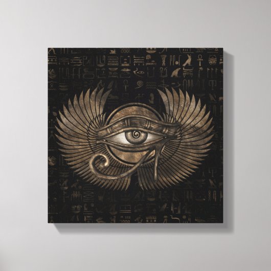 Egyptisch oog - Wadjet Gold Canvas Afdruk (Voorkant)