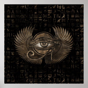 Egyptisch oog - Wadjet  Gold Poster