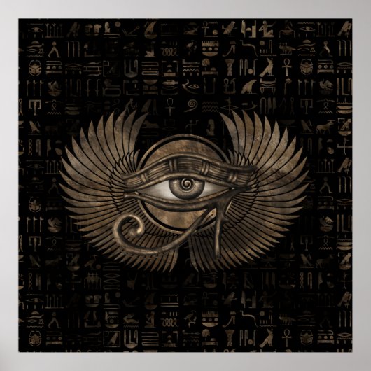 Egyptisch oog - Wadjet  Gold Poster (Voorkant)