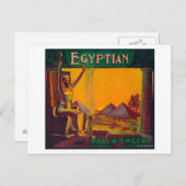 Egyptisch Oranje LabelDowney, CA Briefkaart (Voorkant / Achterkant)