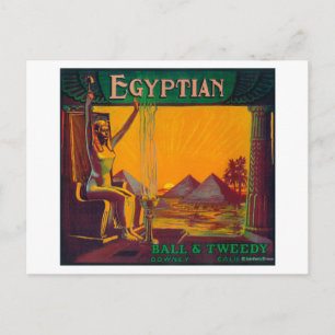 Egyptisch Oranje LabelDowney, CA Briefkaart
