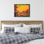 Egyptisch Oranje LabelDowney, CA Canvas Afdruk (Insitu (Slaapkamer))